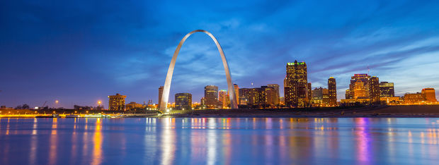 Gateway Arch in St. Louis, Missouri.